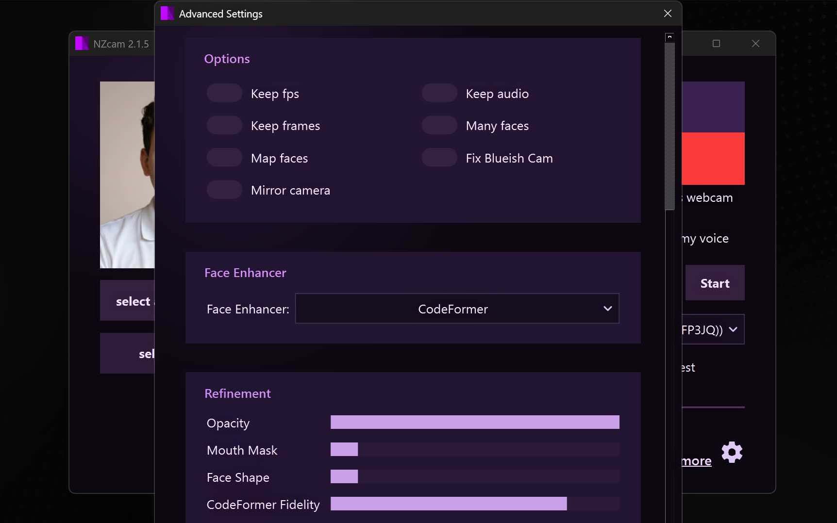 Dial in look UI